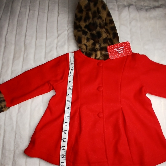 PatPat Baby Red Winter Coat with Leopard Trim – Size 12–18M – NWT - Picture 5 of 8
